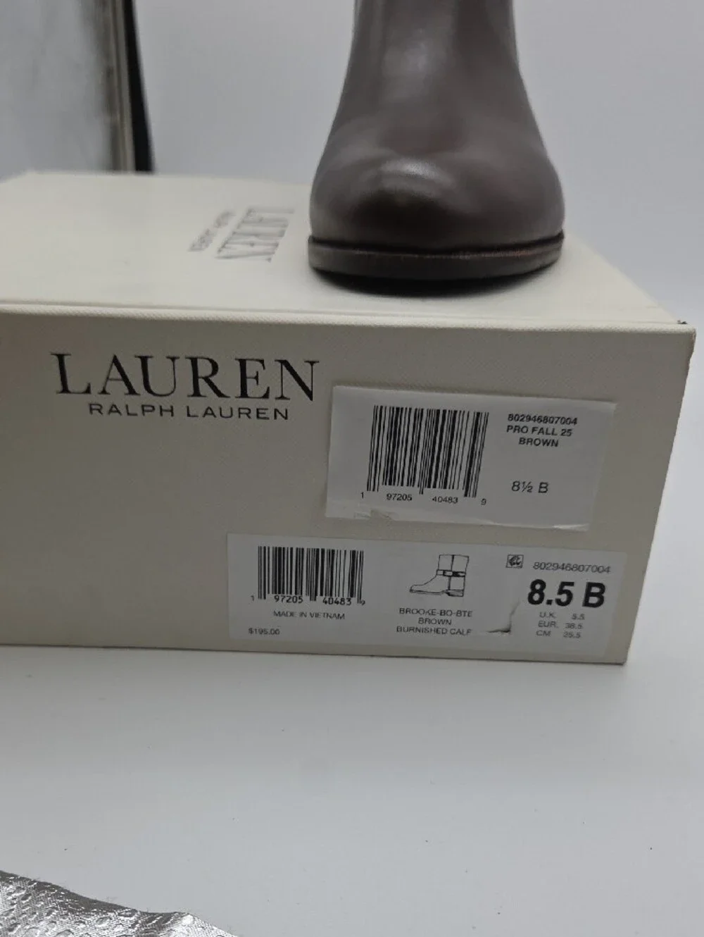 Lauren Ralph Lauren Dark Brown Leather Ankle Boots